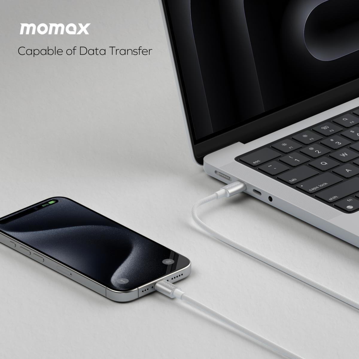 كيبل موماكس Elite 60W USB-C نصف متر | أبيض كيبل موماكس Elite 60W USB-C نصف متر | أبيض